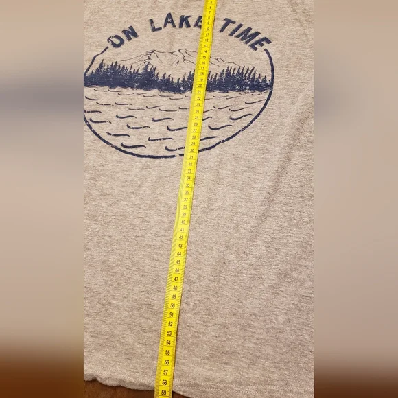 Mens XL Gray Graphic T-Shirt - On Lake Time - Picture 9 of 12